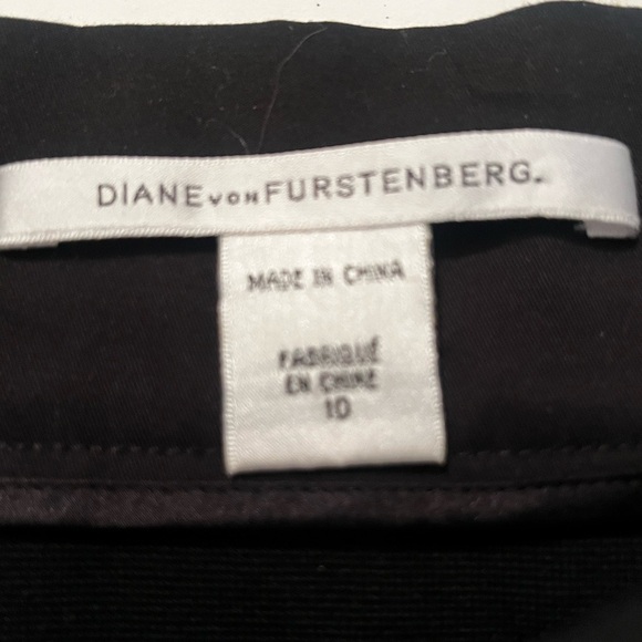 Diane von Furstenberg Woven Black Pencil Skirt Sz 10 Women - Picture 6 of 9